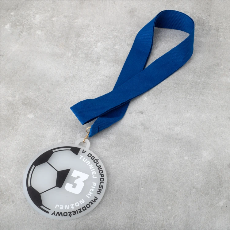 Medal z plexi frost z nadrukiem UV - wymiary: 80x90mm - MGR101