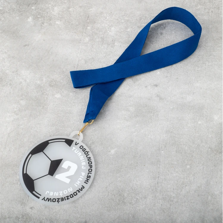 Medal z plexi frost z nadrukiem UV - wymiary: 80x90mm - MGR101