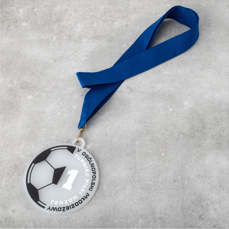 Medal z plexi frost z nadrukiem UV - wymiary: 80x90mm - MGR101