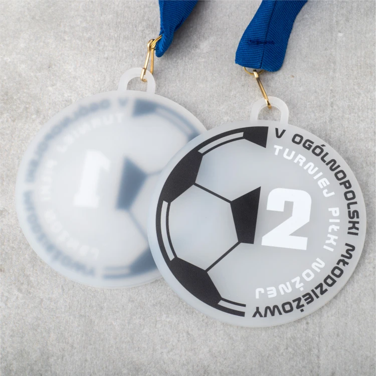Medal z plexi frost z nadrukiem UV - wymiary: 80x90mm - MGR101