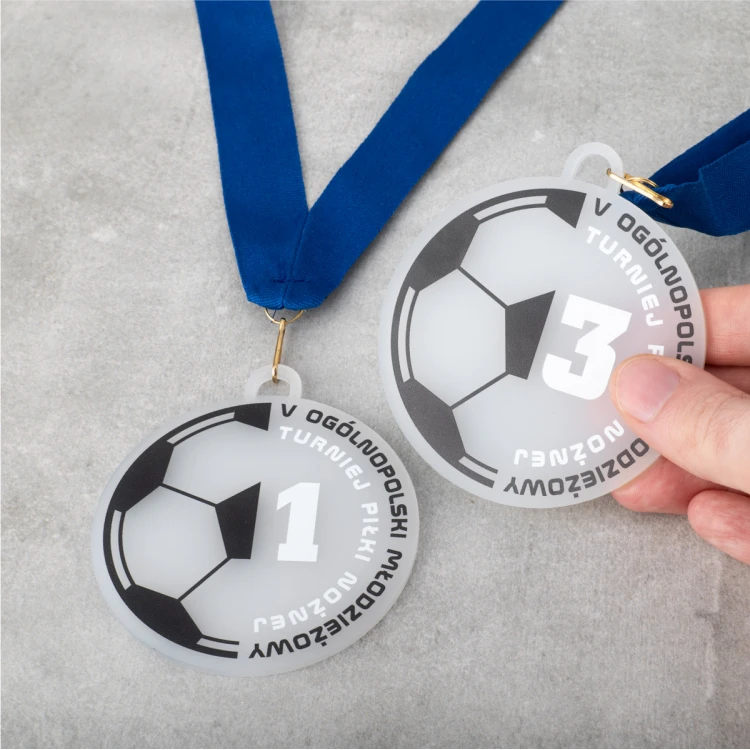 Medal z plexi frost z nadrukiem UV - wymiary: 80x90mm - MGR101