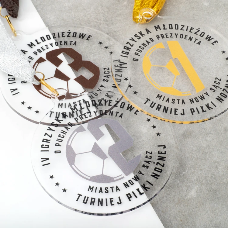 Medal z plexi z nadrukiem UV - wymiary: 90x100mm - MGR102