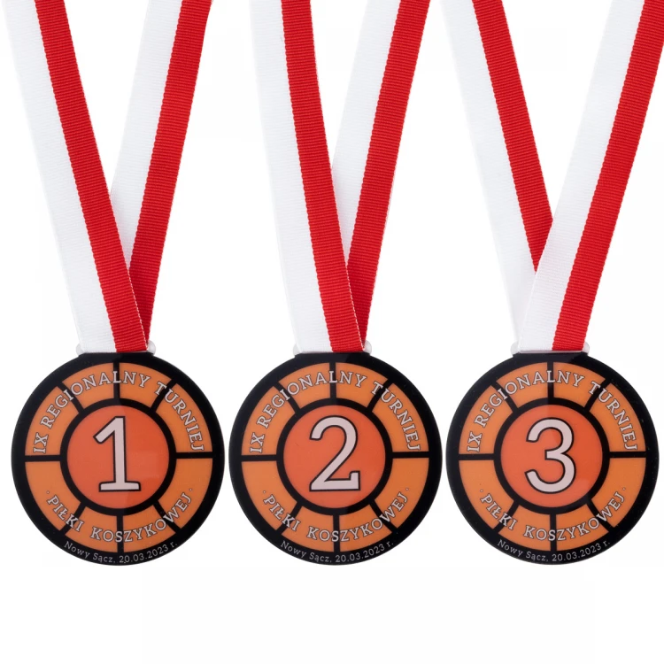 Medal z plexi z nadrukiem UV - wymiary: 70x73mm - MGR0102