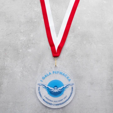 Medal z plexi z nadrukiem UV - wymiary: 90x100mm - MGR106