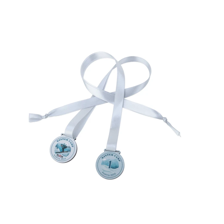 Medale drewniane mini z motywem zimowym - średnica 40mm - druk UV - MGR098 