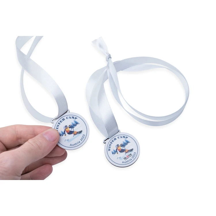 Medale drewniane mini z motywem zimowym - średnica 40mm - druk UV - MGR098 