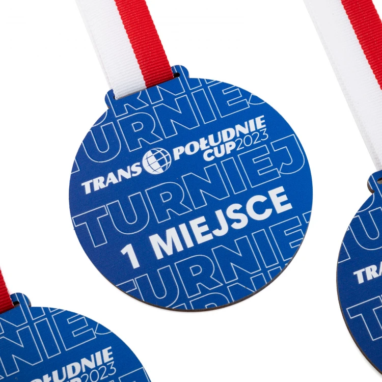 Medale drewniane z dowolnym logotypem - średnica 80mm - druk UV - MGR105 