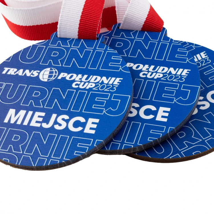 Medale drewniane z dowolnym logotypem - średnica 80mm - druk UV - MGR105 