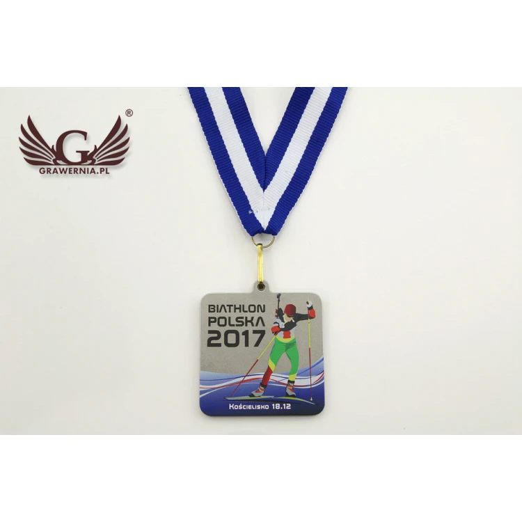 Medale metalowe z dowolną grafiką - cyfrowy druk UV - wymiary 50x50mm - MGR019