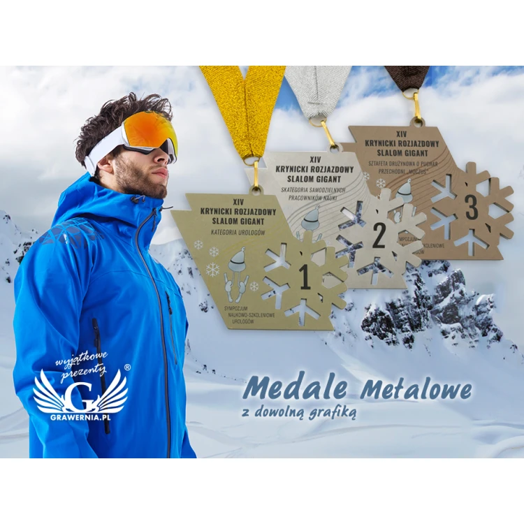 Medale metalowe z dowolną grafiką - cyfrowy druk UV -  wym:100x44mm - MGR073 