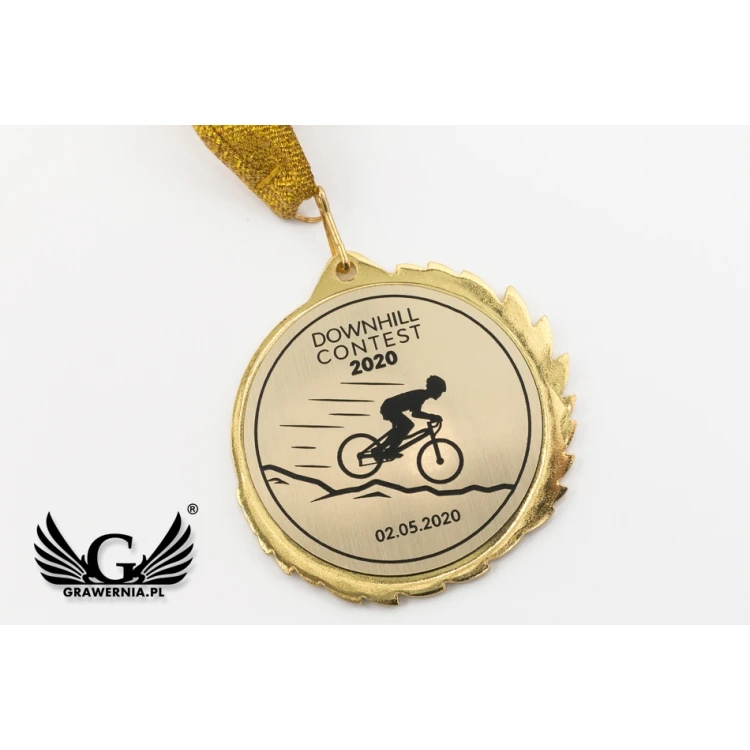 Medal metalowy z grawerowanym emblematem - średnica 70mm - MMC7010