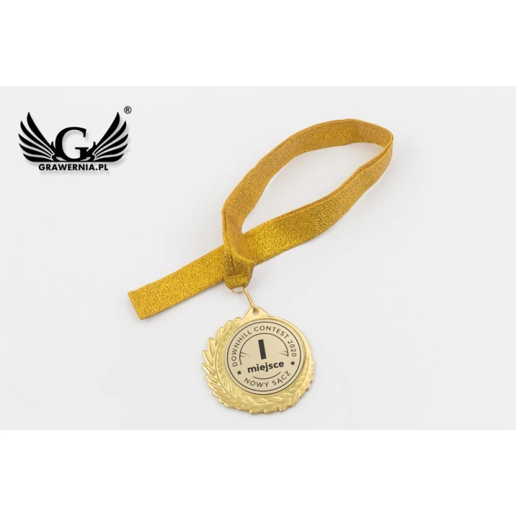 Medal metalowy z grawerowanym emblematem - średnica 70mm - MMC7010