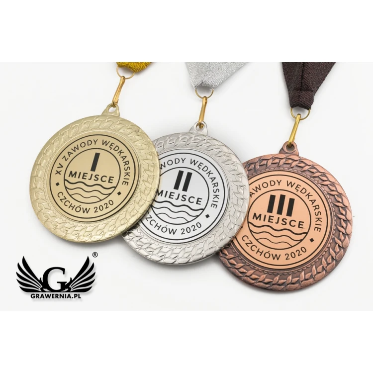 Medale metalowe z grawerowanym emblematem - średnica 70mm - MMC2072