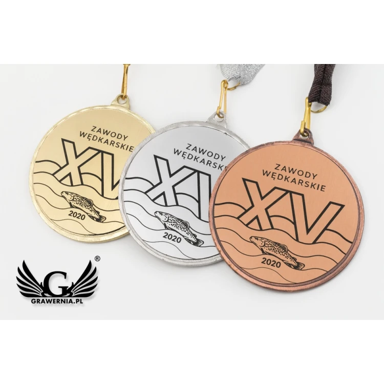 Medale metalowe z grawerowanym emblematem - średnica 70mm - MMC2072