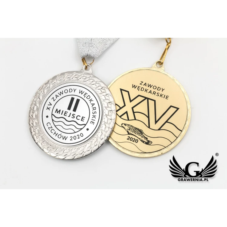 Medale metalowe z grawerowanym emblematem - średnica 70mm - MMC2072