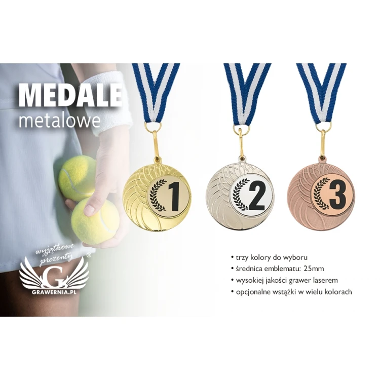 Medale metalowe z grawerowanym emblematem - średnica 40mm - MMC1040