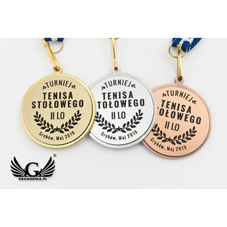 Medale metalowe z grawerowanym emblematem - średnica 40mm - MMC1040