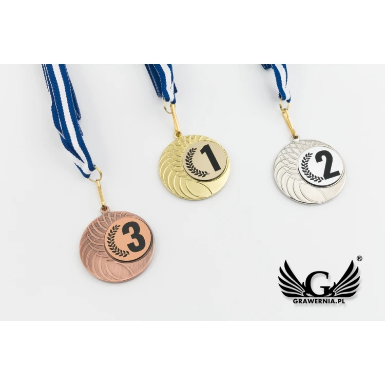 Medale metalowe z grawerowanym emblematem - średnica 40mm - MMC1040