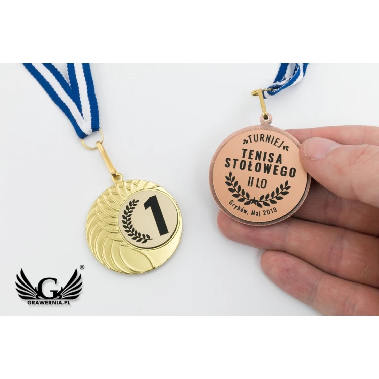 Medale metalowe z grawerowanym emblematem - średnica 40mm - MMC1040