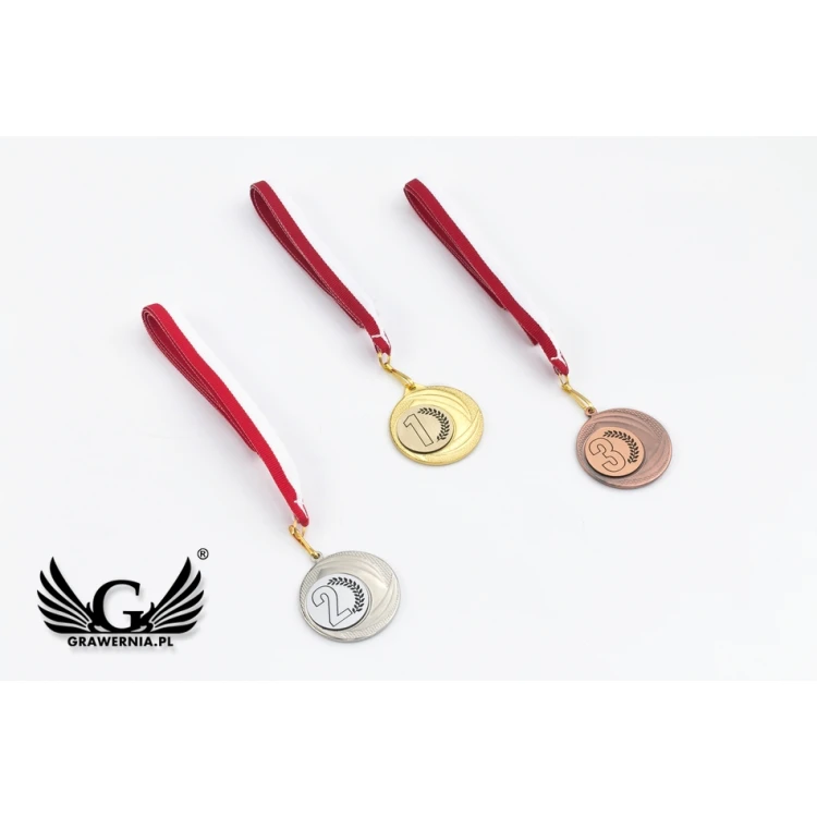 Medale metalowe z grawerowanym emblematem - średnica 40mm - MMC9040