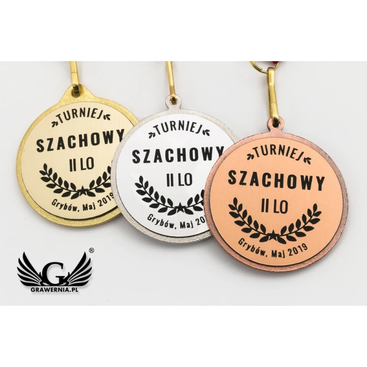 Medale metalowe z grawerowanym emblematem - średnica 40mm - MMC9040