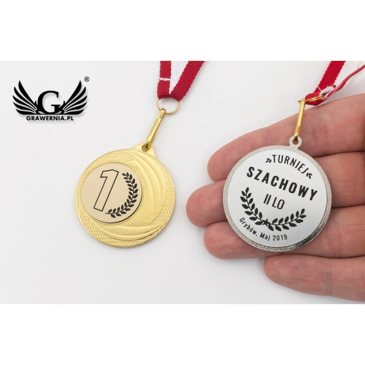 Medale metalowe z grawerowanym emblematem - średnica 40mm - MMC9040