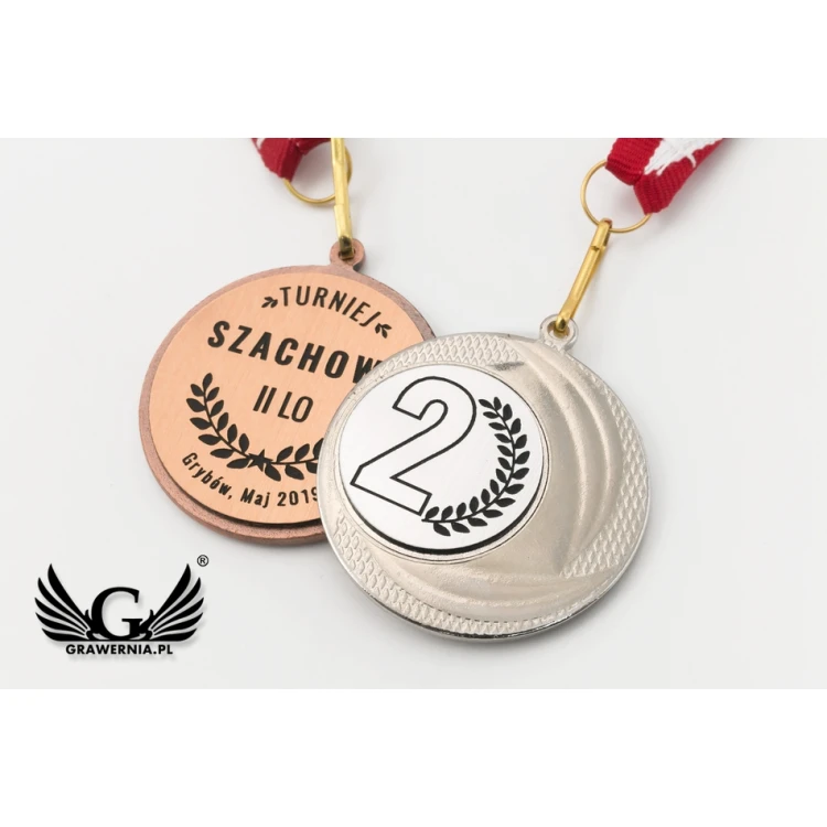 Medale metalowe z grawerowanym emblematem - średnica 40mm - MMC9040