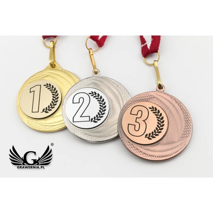 Medale metalowe z grawerowanym emblematem - średnica 40mm - MMC9040