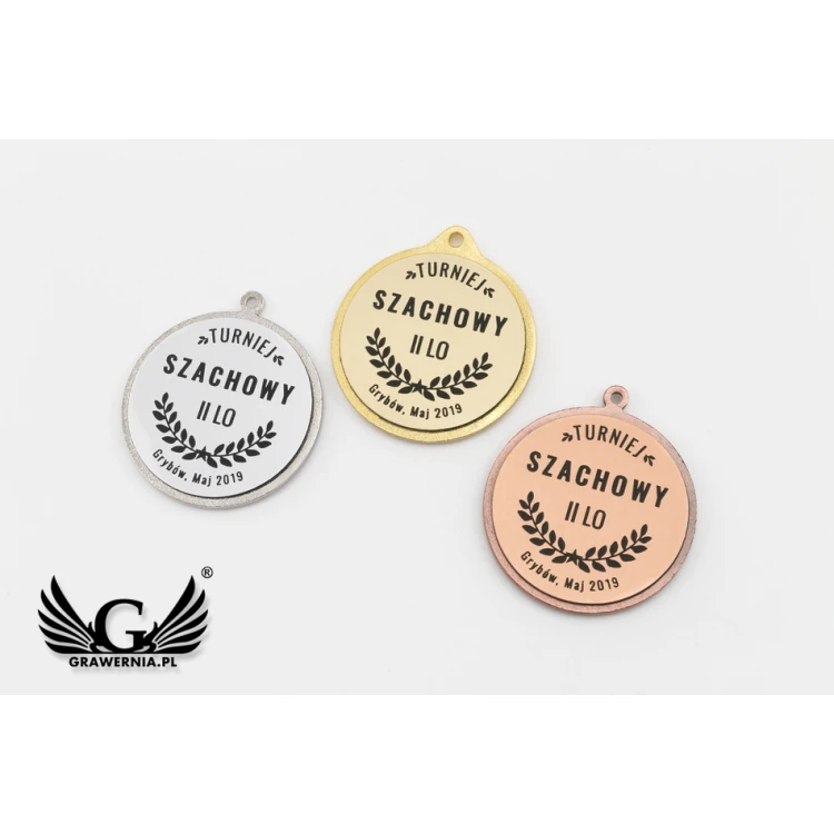 Medale metalowe z grawerowanym emblematem - średnica 40mm - MMC9040