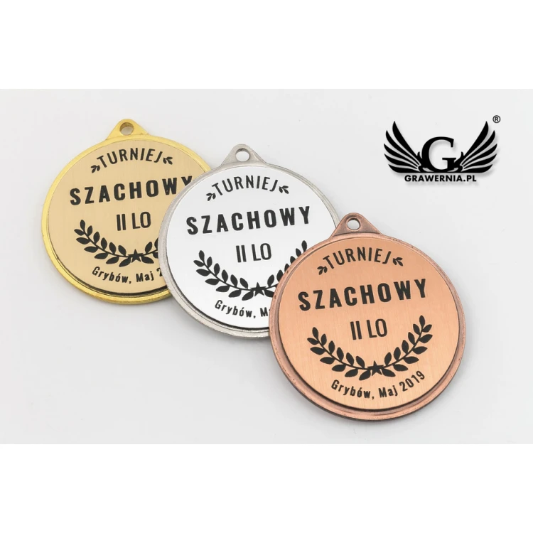 Medale metalowe z grawerowanym emblematem - średnica 40mm - ME0040