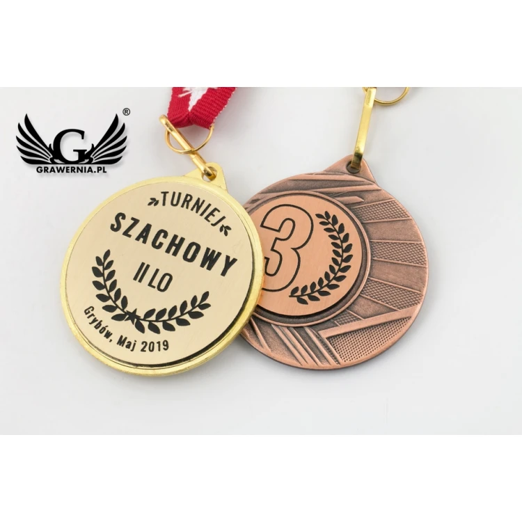 Medale metalowe z grawerowanym emblematem - średnica 40mm - ME0040