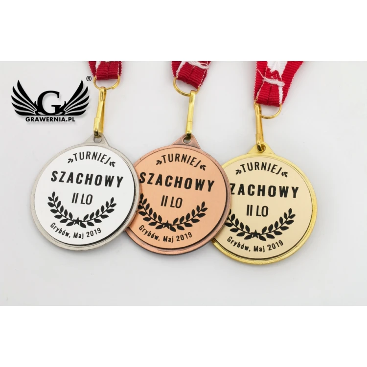 Medale metalowe z grawerowanym emblematem - średnica 40mm - ME0040