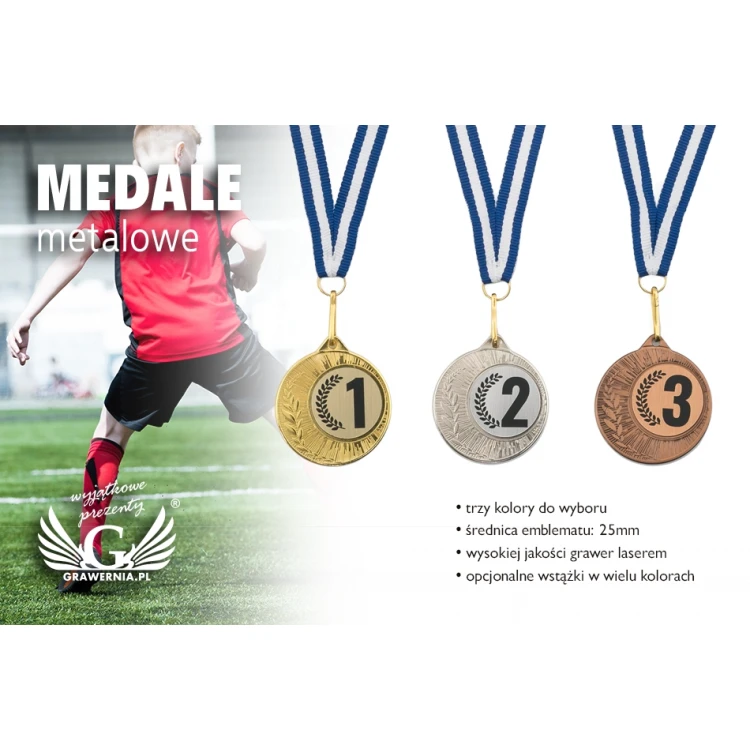 Medale metalowe z grawerowanym emblematem - średnica 40mm - ME0240