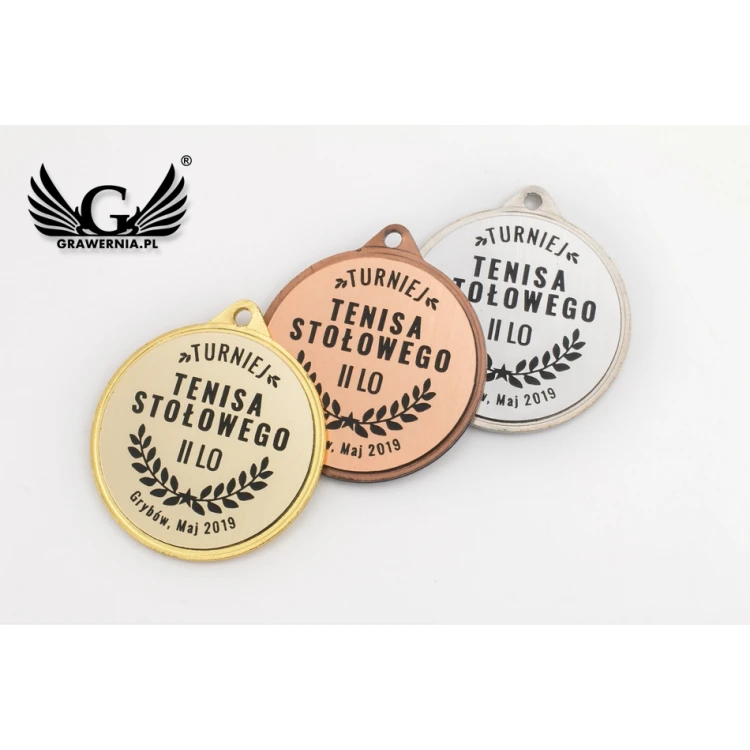 Medale metalowe z grawerowanym emblematem - średnica 40mm - ME0240