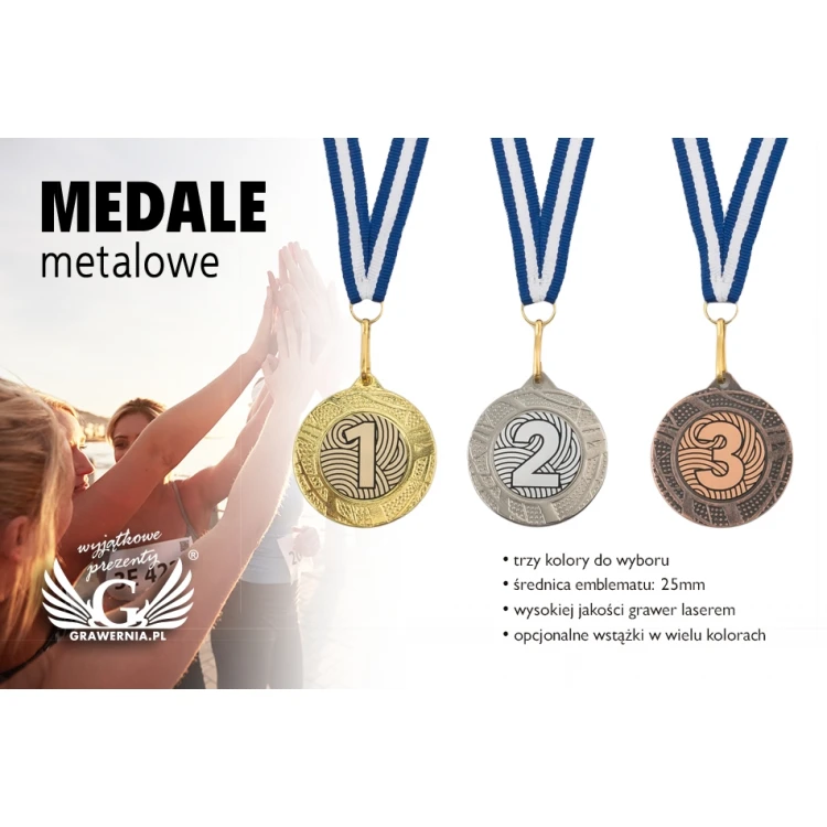 Medale metalowe z grawerowanym emblematem - średnica 40mm - ME0140