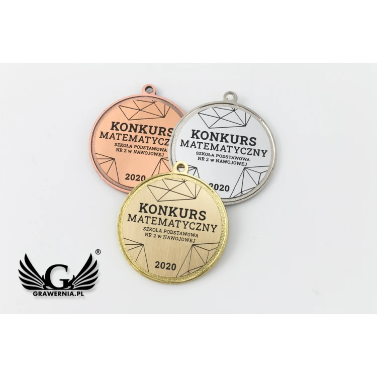 Medale metalowe z grawerowanym emblematem - średnica 50mm - MMC0150