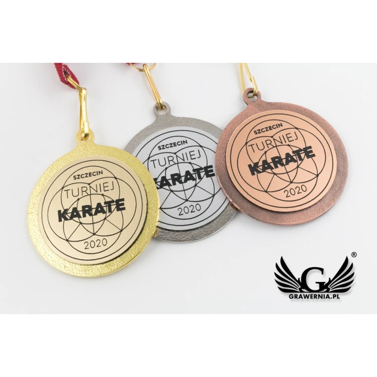 Medale metalowe z grawerowanym emblematem - średnica 45mm - MMC3045