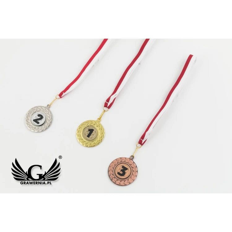 Medale metalowe z grawerowanym emblematem - średnica 45mm - MMC3045