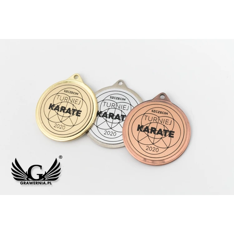 Medale metalowe z grawerowanym emblematem - średnica 50mm - MMC24050