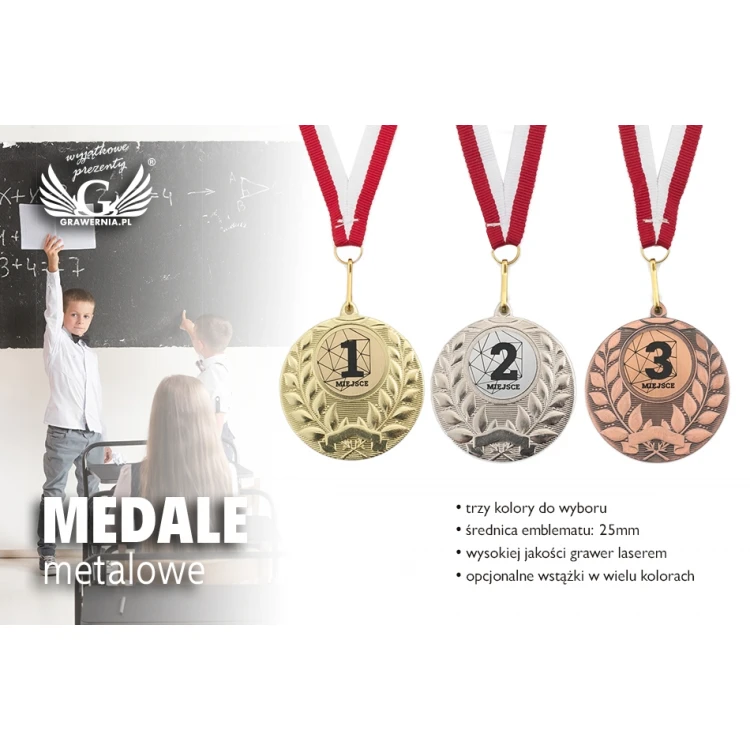 Medale metalowe z grawerowanym emblematem - średnica 50mm - MMC1750
