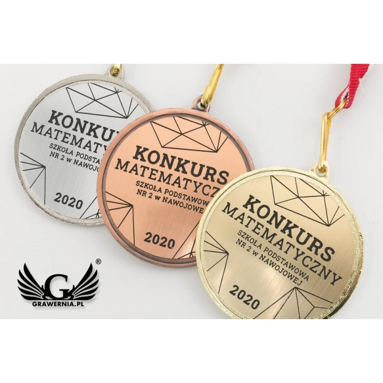Medale metalowe z grawerowanym emblematem - średnica 50mm - MMC1750