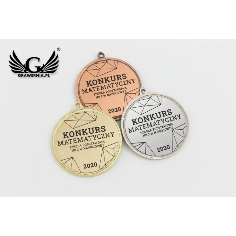 Medale metalowe z grawerowanym emblematem - średnica 50mm - MMC1750