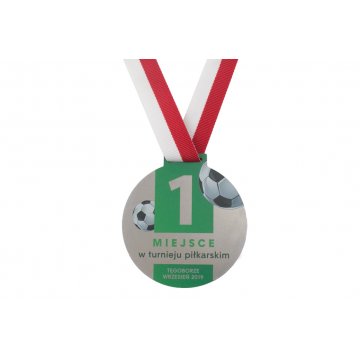 Medale stalowe Goal - cyfrowy druk UV - średnica 80mm - MGR087