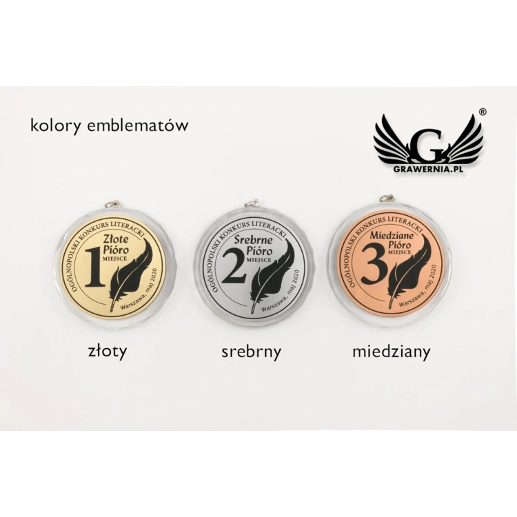Medale szklane Elite - złoty, srebrny, brązowy + etui 