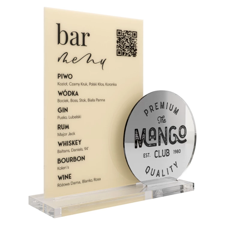 Menu z kodem QR - wys. 22 cm - ST084