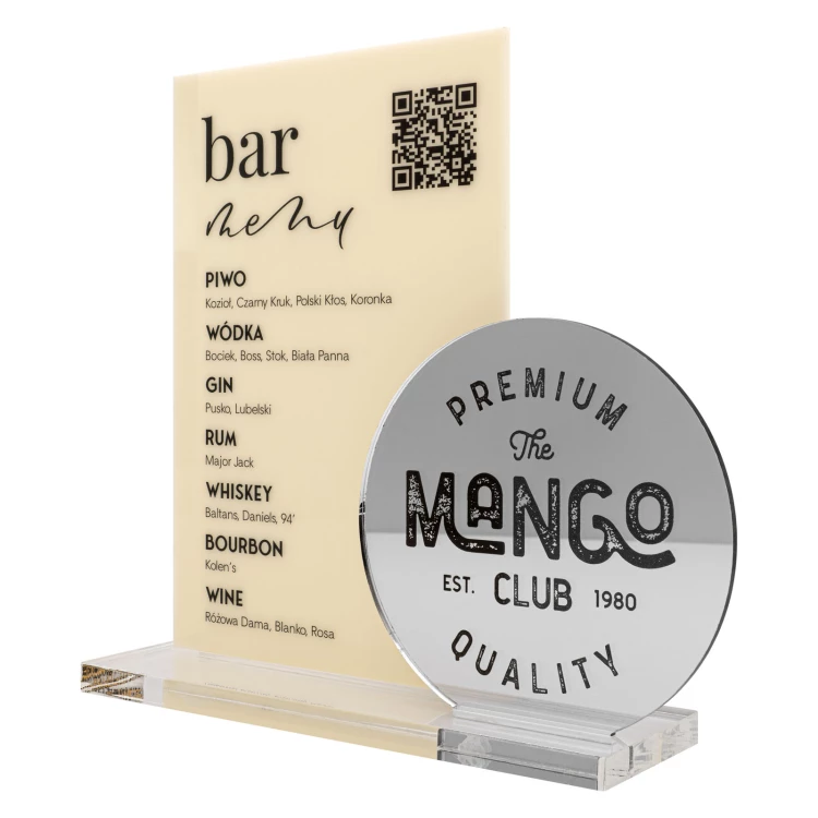 Menu z kodem QR - wys. 22 cm - ST084