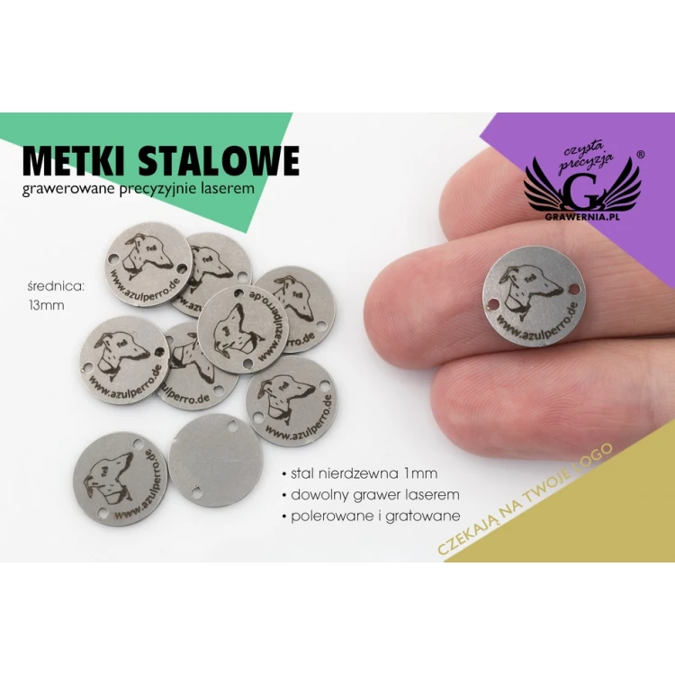 Metki stalowe na odzież - wymiary: 13x13mm - ME14