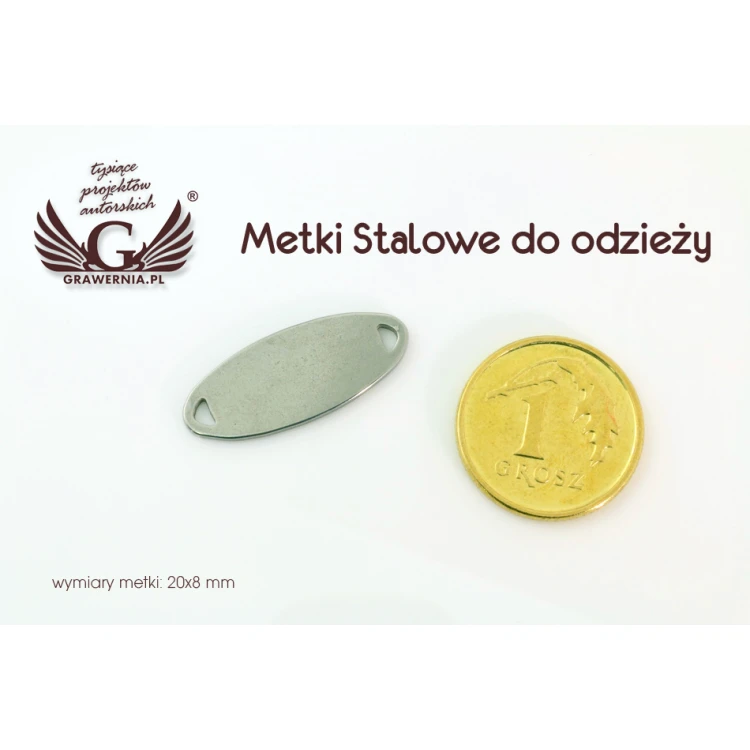 Metki stalowe na odzież - wymiary: 20x8mm - ME5