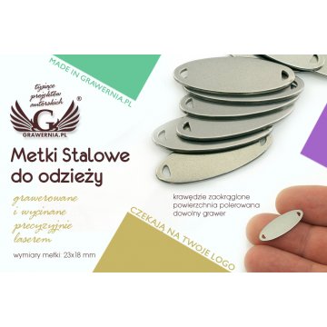 Metki stalowe na odzież - wymiary: 23x8mm - ME6