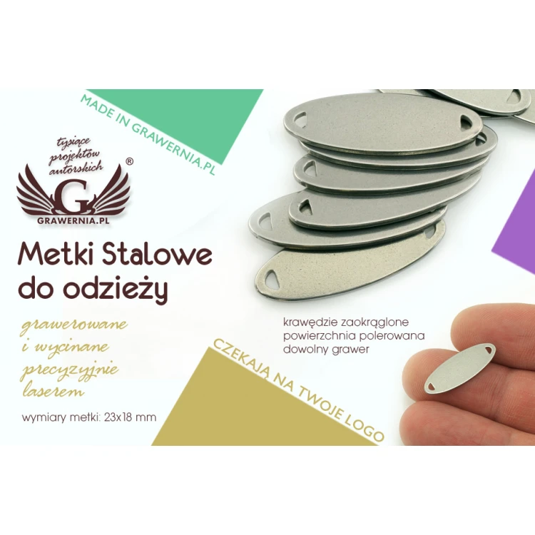 Metki stalowe na odzież - wymiary: 23x8mm - ME6